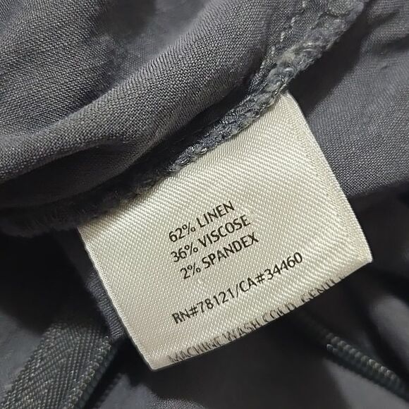 Eileen Fisher Linen Blend Casual Pants Gray Wide Leg L/XL - Picture 6 of 7